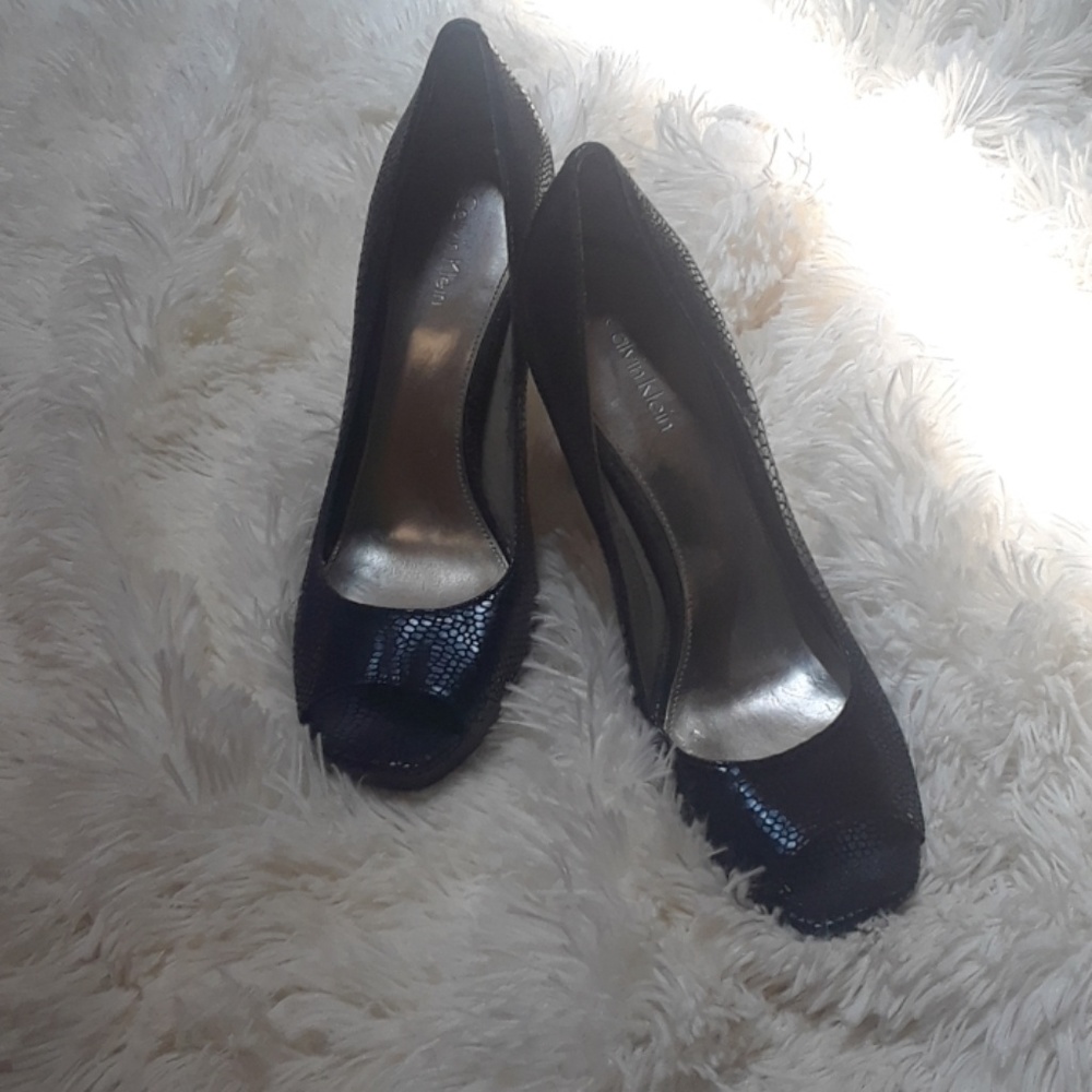 Calvin Klein peep toe heels